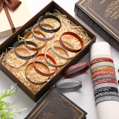 Ecation 72 Pcs Bible Verse Christian Bracelets Silicone,Black Brown - color: Black Brown