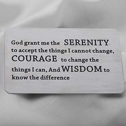 TGBJE Inspirational Wallet Card Inspirational Christian Bible Verse Gift Religious Gift Serenity Prayer Gift God Grant Me The Serenity to Accept The Things Gift - color: SERENITY Wallet Card