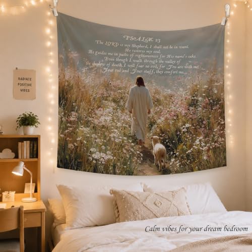 SAMKEIDOI Jesus and Lamb Christian Tapestry Wall Hanging 50x60 Inch - color: SJ-2