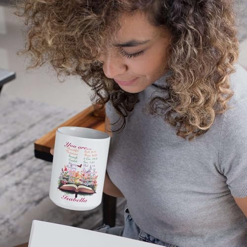 Personalized Name Christian Cup, Customized Mug With Bible Verse Design, Christian Coffee Cup For Women, Custom Christian Bible Accent Mug 11Oz Or 15Oz, Gifts For Jesus Lovers - color: TRI-1223-1145-YOUR ARE MUG