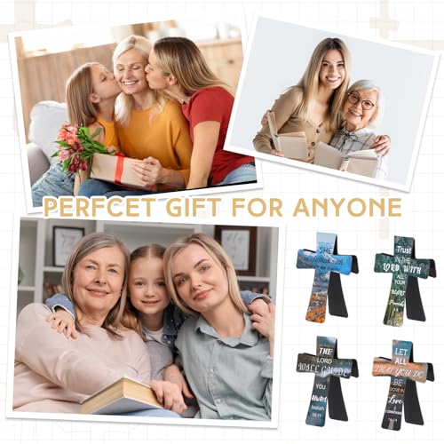 Resurhang 48 Pcs Magnetic Bookmark Cross Bible Verse Marker, Landscape - style: Landscape