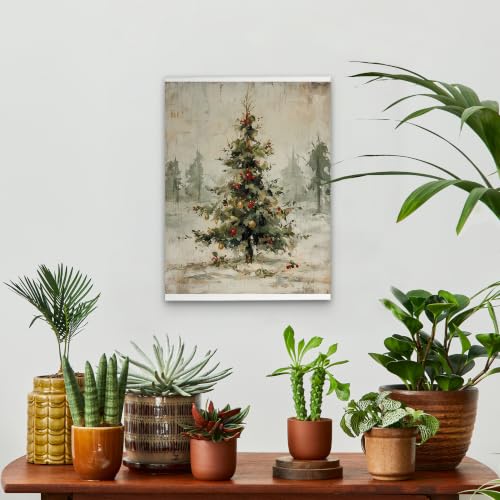 KSDUT Vintage Christmas Pine Tree Framed Wall Art 11x14 Inch - color: Christmas-16