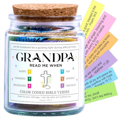 Bible Verse Jar for Grandpa – 92 Wisdom Scriptures - color: Bible For Grandpa