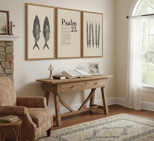 Suvinor 3 Pcs Jesus Feeds The 5000 Canvas Wall Art 16x24in Unframed - color: Poster, size: 24L" x 16W"