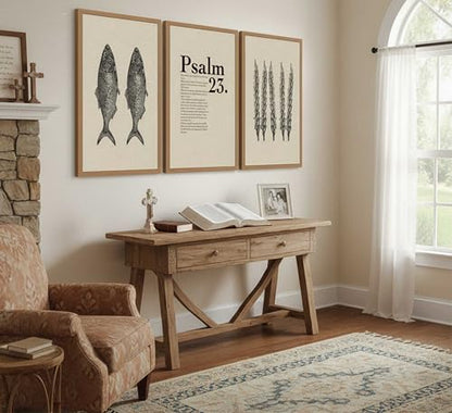 Suvinor 3 Pcs Jesus Feeds The 5000 Canvas Wall Art 16x24in Unframed - color: Poster, size: 24L" x 16W"