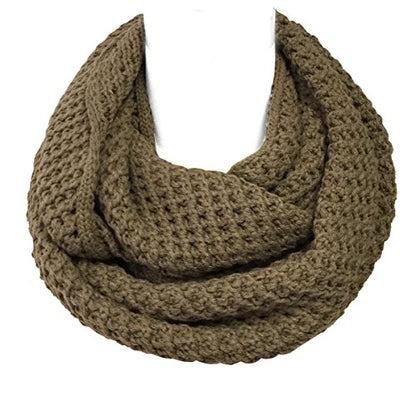 Wrapables Thick Knitted Winter Warm Infinity Scarf - color: Coyote Brown