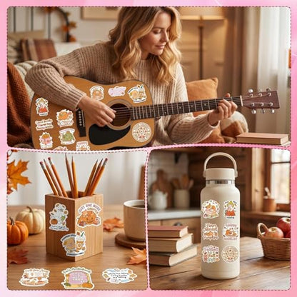 100 Pcs Fall Bookish Stickers for Adult, Vinyl Pumpkin Decals - style: Fall Bookish