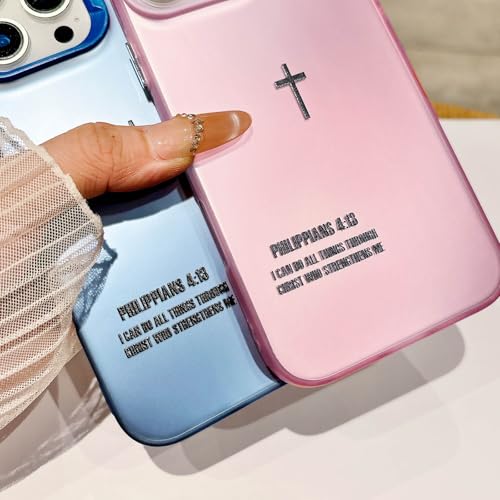 Bible Verse Design Phone Case for iPhone 12 Pro Max, Cute Fashion Cross Simple Case, Soft TPU Slim Shockproof Cover for Girls Women and Men - Blue - color: Blue, size: iPhone 12 Pro Max