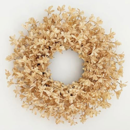 24 Inch Fall Wreaths for Front Door, Beige Forsythia Autumn Wreath - color: Beige