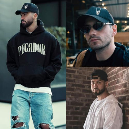 Baseball Cap for Men Cotton Baseball Hat Black Snapback Hats for Men - color: Skeletal Finger