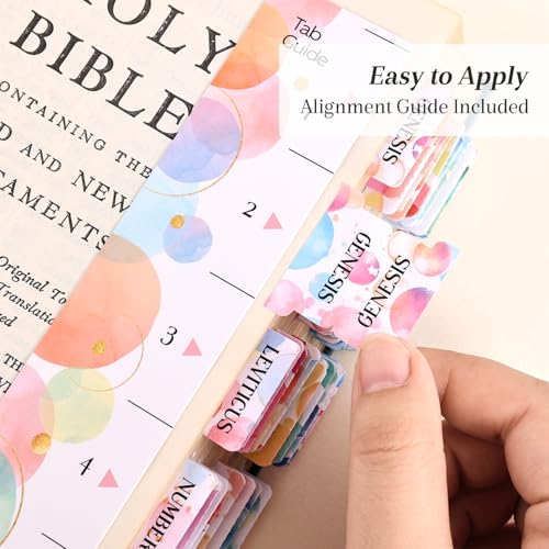 Laminated Bible Tabs for Women, Buble Pink, with Alignment Ruler, 105pcs - style: P-bubble