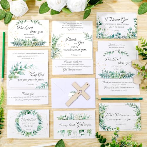 24 Pack Christian Thank You Appreciation Cards, Leaf - style: Leaf