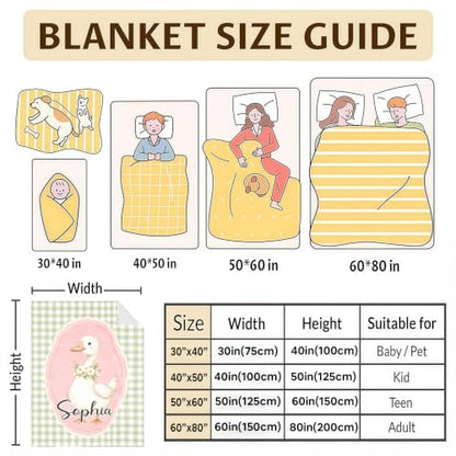 Personalized Goose Baby Blanket, Green Gingham Nursery Throw Gift - color: #Ver3