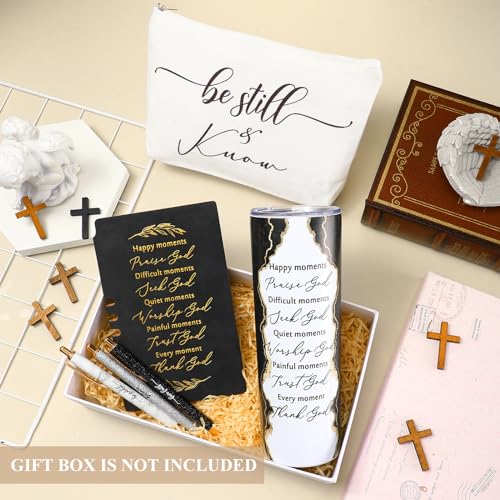 Domensi 6 Pcs Christian Gifts Set, 20 oz Tumbler Notepad Pens, black - color: Black