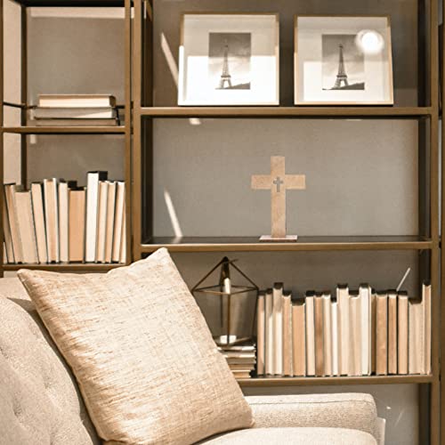 20pcs Wooden Crosses for Crafts Unfinished Wood Crosses Mini Standing Cross Holy Cross Collectible for Easter Decoration Table Display Dining Wedding Party Decor