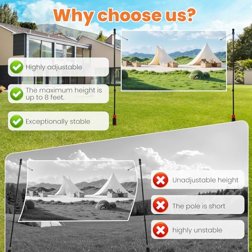Outdoor Banner Stand 6.5 ft,Portable Adjustable-Length Banner Holder Set