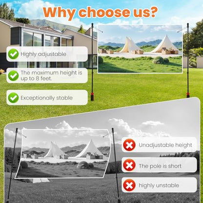 Outdoor Banner Stand 6.5 ft,Portable Adjustable-Length Banner Holder Set