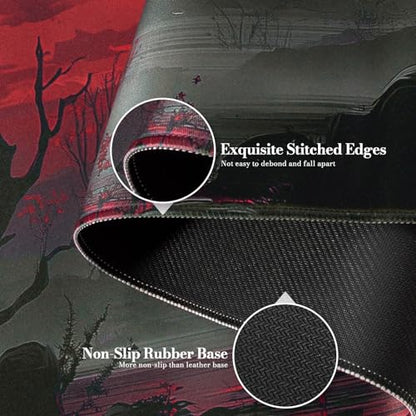 iCasso Desk Protector Mat, Large Japanese Mouse Pad, Full Moon - color: Full Moon