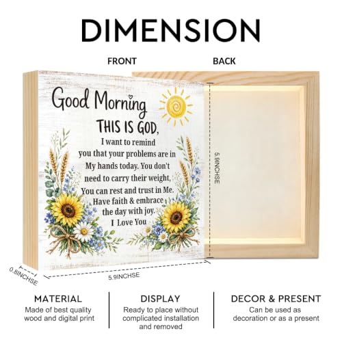Funny Good Morning This Is God Christian Wooden Box Sign Gifts - color: Purple-Yellow