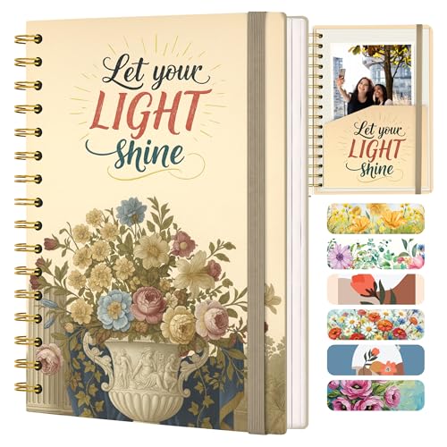 140 Pages Hardcover Blank Christian Notebook,Let Your Light Shine - color: Light Shine