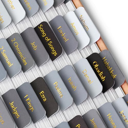 Mr. Pen- Laminated Bible Tabs, 75 pcs, Easy-to-Read & Apply - color: Shades of Gray