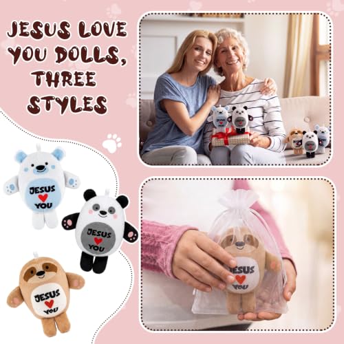 Silipull 12 Pcs Jesus Loves You Stuffed Animals 4.53" Religious Gifts Bulk - color: Jesus Loves You, size: 4.53''