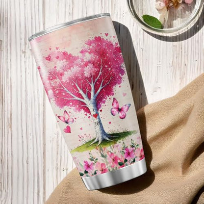 Best Friend Quote Travel Mug, 20oz Insulated Stainless Steel Tumbler with Tree and Butterfly Design, Meaningful Gift for BFF Birthday, Christmas, Graduation, Appreciation - color: Best Friend 14