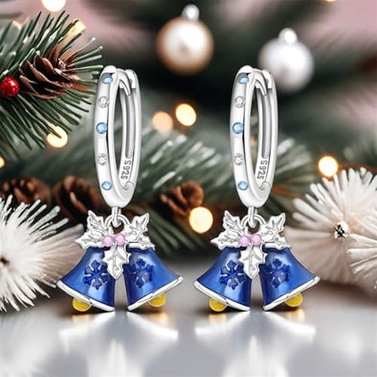 925 Sterling Silver Drop & Dangle Earrings for Women,Butterfly Dragonfly and Bee|Flower and leaf Earrings, Suitable for Sensitive Ears Fashion Jewelry Gift- Hypoallergenic Earrings - color: Blue Bell