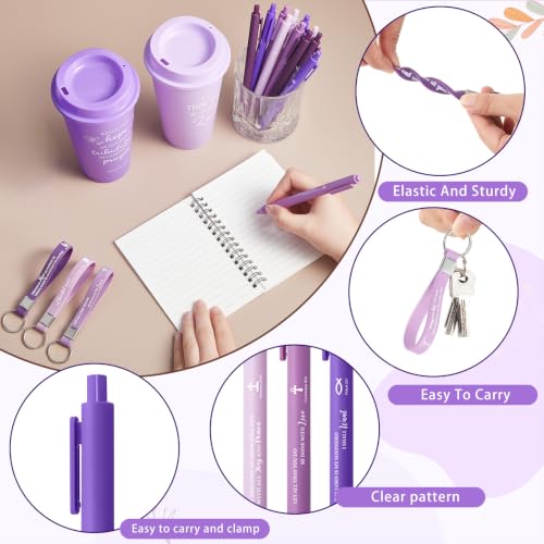 Skylety 12 Set Christian Gifts Bulk Scripture Cup Set, Purple Gradient - color: Purple Gradient