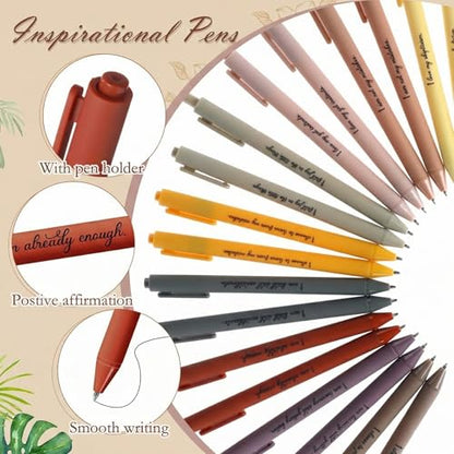 Mooliwe 24 Pcs Affirmation Notebooks Pens Bulk Gifts, Gratitude,Flower - style: Flower
