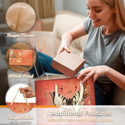 Christian Art Gifts Large Gift Bag with Card & Tissue Paper, Grace - color: Grace/Deep Orange, style: Large Landscape