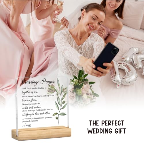 Wedding Gifts for Couples 2026, Bridal Shower Gifts for Bride to Be, Marriage Prayer Plaque, Married Couples Anniversary, Marriage Blessing Gifts, Bride, Groom - Mr & Mrs - color: Marryprayer