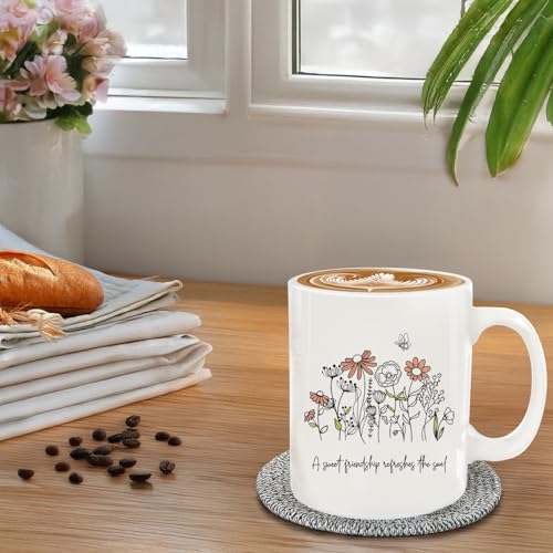 Christian Gifts for Women Ceramic Mug, Religious Gifts, Inspirational Bible Verse Coffee and Tea Mug, Christian Gift for Sister Mom Bestie, Microwave and Dishwasher-Safe(White-Sweet Friendship) - color: White-Sweet Friendship