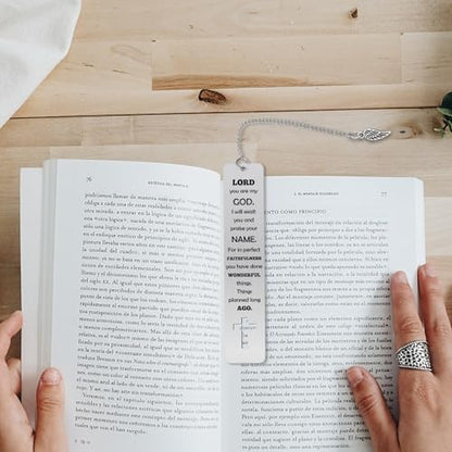 Christian Bookmark Stainless Steel Bible Verse Bookmark Inspirational Scripture Bookmarks Religious Gift for Women Men Baptism Gifts for Girl First Communion Gifts Book Club Graduation Faith Gift - color: Bible Verse Metal Bookmark 05
