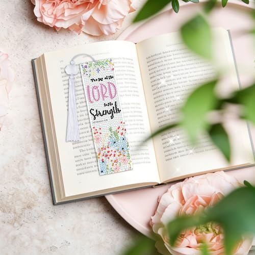8 Pieces Christian Bible Verse Diamond Art Bookmarks 5d Christian Beaded Bookmark Acrylic Tassel Bookmark for DIY Making Beginners Adults Arts Craft Supplies (Christian-1) - color: Christian-1