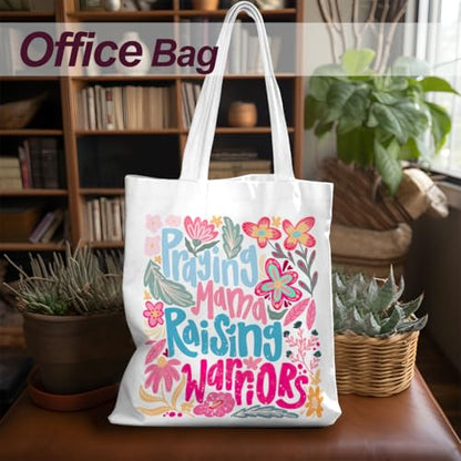Mama Mom Tote Bag Mom Birthday Gifts Canvas Tote Bag, Reusable Canvas Shoulder Bags for Grocery Shopping, Beach 01 - color: Prayingmama