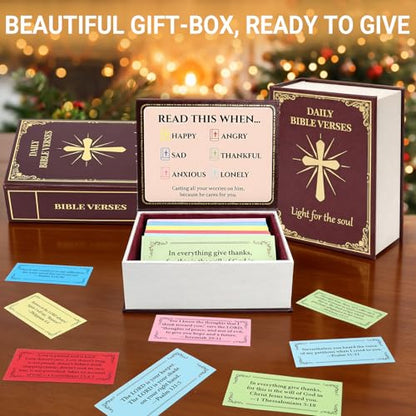 Bible Verse Box 120 Color Coded Daily Bible Verse Cards for 6 Emotions
