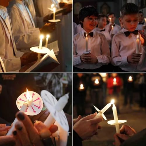 100-Pack White Unscented Taper Candles with Drip Protectors, 4.7" x 0.47" - Smokeless Pure Wax Prayer Candles for Church, Vigil, Memorial, Shabbat & Religious Services - color: 5"100pcs-White
