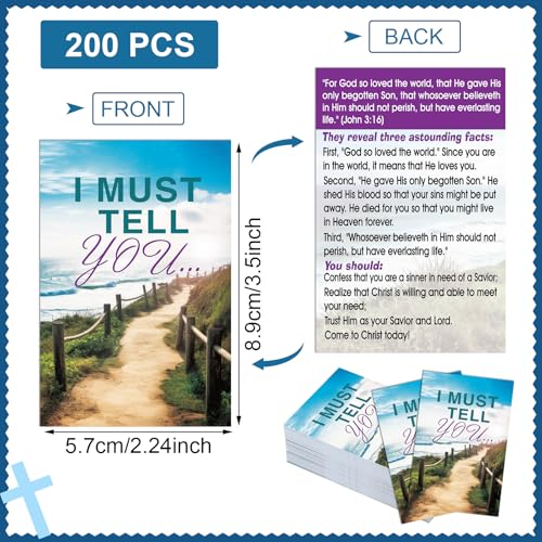200 Pcs Gospel Tracts Salvation Cards,I Must Tell You - style: I Must Tell You