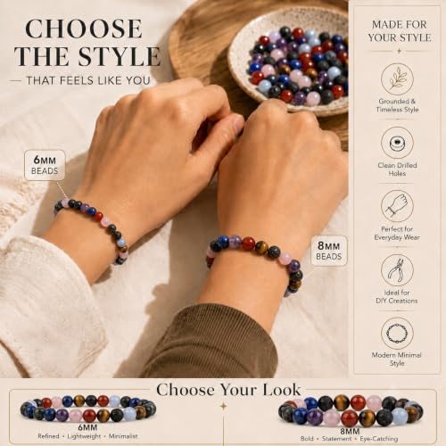 Cherry Tree Collection 100PCS 6mm Chakra Round Bead Craft Kit - color: chakra, size: 6mm