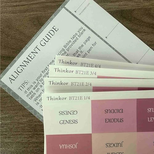 Thinkor- Repositionable Bible Tabs, 66 Pink Theme Laminated Tabs for Women, Study Bible Gifts - color: White Pink
