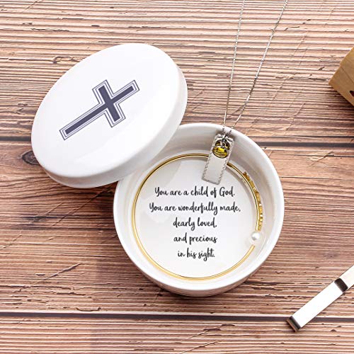 Keepsake First Communion for Girls Boys, Baptism Precious Moments, Jewelry Ceramic Box Plays Child of God, Godchild Birthday Kids Child, Godparent Christmas Gift, Christening Gift and Baby Shower - color: Child of God-1
