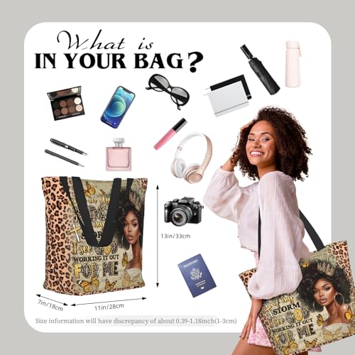 Bible Tote Bags for Women Christian Tote Bag Religious Church Bags for Women Organizer Christian Gift With Zipper - color: African American