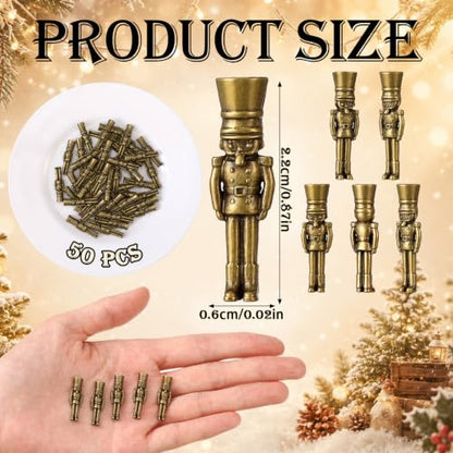 Civaner 50 Mini Christmas Nutcracker Figurines, Tiny Brass Christmas Decor - style: Nutcracker