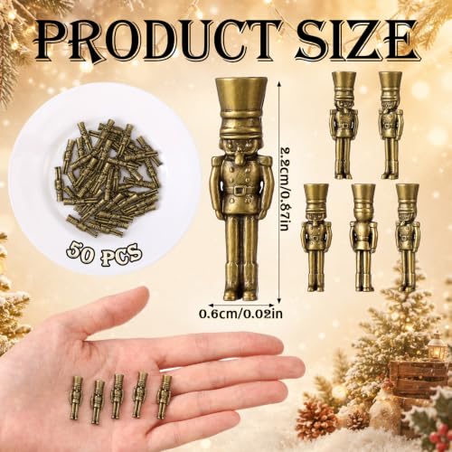 Civaner 50 Mini Christmas Nutcracker Figurines, Tiny Brass Christmas Decor - style: Nutcracker