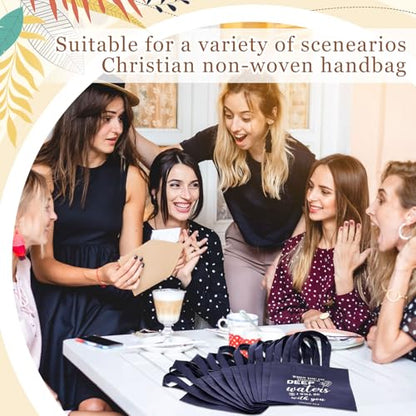 Sweetude 48 Pcs Christian Gift Bags Bulk, Bible Verse Gift Bags for Women - color: Dark Blue, style: Bible