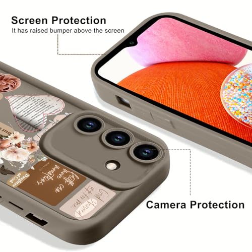 2 Pack Aesthetics Collage Christian Phone Case for Samsung Galaxy A14 5G 6.6", Unique Jesus God Bible Verse Cross Flower Pattern Cases Soft TPU Shockproof Protective Cover for Girls Boy - color: Cross Heart, size: for Samsung Galaxy A14 5G