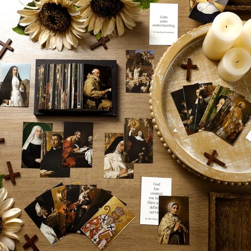 Motiskyy 120 Pcs Catholic Saints Quotes Prayer Cards 40 Styles - style: English Classic Style