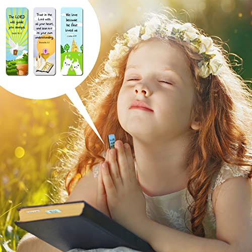 Chinco 30 Pcs Magnetic Bookmarks Christian Bookmarks Bulk Bible Verse Inspirational Scripture Page Clips for Women, Childrens, Kids, Teachers, Mothers Day, Church Supplies, School Gifts (Cartoon) - style: Cartoon