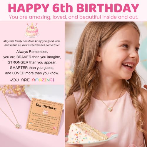 3-12 Year Old Birthday Gifts Heart Cross Necklace Gifts - style: 6th Birthday